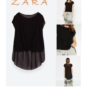 Zara black sheer top